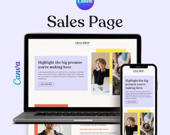 Leila Gray Sales Page Template: Modern Canva Landing Page