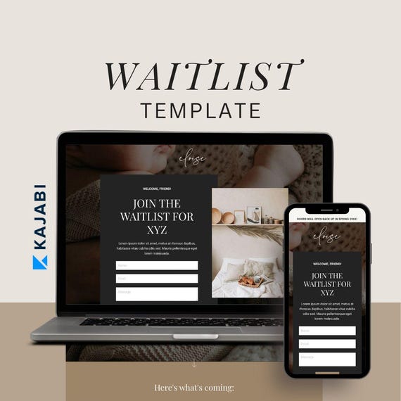 Kajabi Waitlist Page Template: Eloise Design (Digital Download)