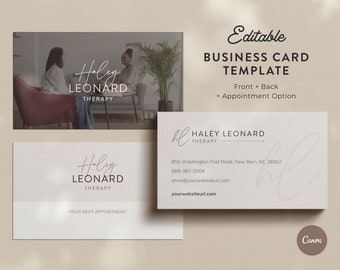 DIY Editable Business Card Template Canva Business Card Design Canva Therapy Business Card Template Coaching Canva Coach Business Cards