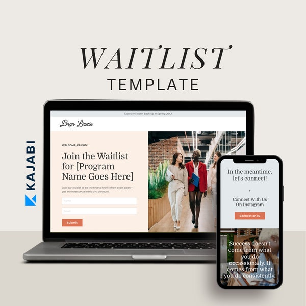 Kajabi Waitlist Page Template Kajabi Template Waitlist Kajabi Coaching Template Sales Page Kajabi Coach Sales Page Waitlist Template