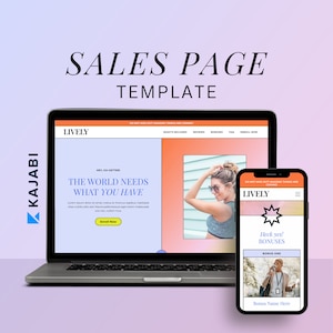 Lebendiges Sales Page Template: Moderne Kajabi Landing Page