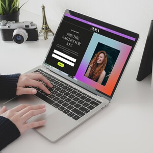 Kajabi waitlist page template for online course creators, online educators, coaches, consultants, digital product sellers, and more. Use for your freebie or lead magnet. Get the matching Kajabi sales page, Kajabi website template, and course theme.