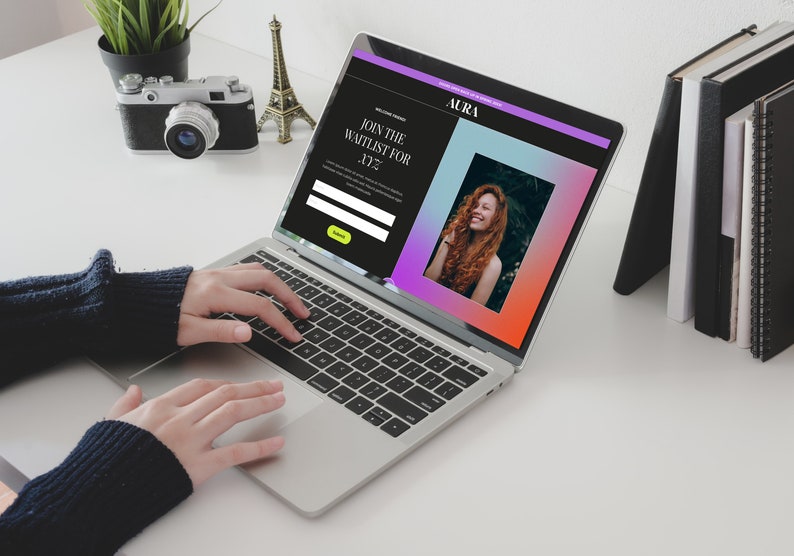 Kajabi waitlist page template for online course creators, online educators, coaches, consultants, digital product sellers, and more. Use for your freebie or lead magnet. Get the matching Kajabi sales page, Kajabi website template, and course theme.