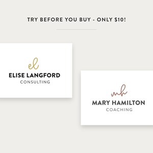 Try before you buy. See your name in this logo before committing to a logo or branding package purchase.