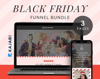 Kajabi Black Friday Sales Page Template Bundle: Customizable Sales Funnel