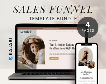 Adelaide Kajabi Sales Funnel Template Bundle: Boho Feminine Design