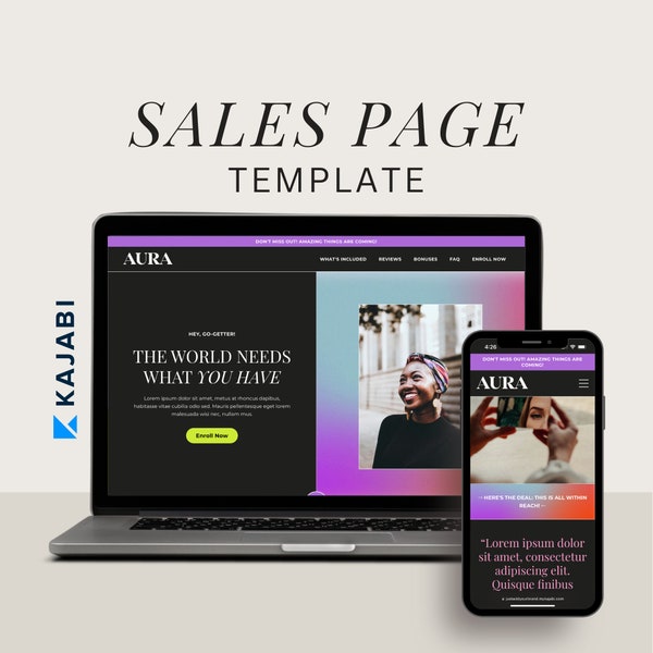 Kajabi Sales Page Template Kajabi Template Product Sales Page Template Kajabi Landing Page Template Sales Page Kajabi Sales Page for Coach