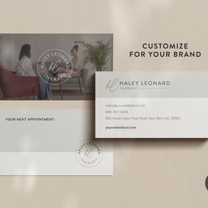 Customized Business Card Design Editable Business Card Template Canva Therapist Business Card Template Canva Business Cards Template Coach image 3