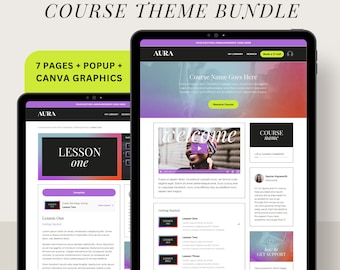 Kajabi Course Theme: Customizable Template with Canva Graphics