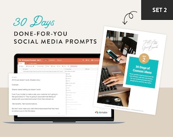 30 Days Social Media Content Prompts: Done-For-You Captions (PDF)