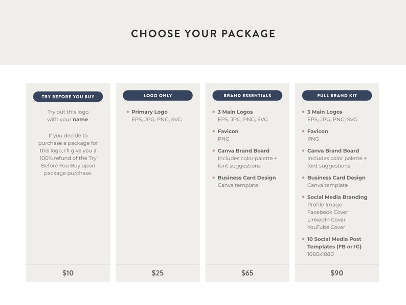 Select your logo or branding package.