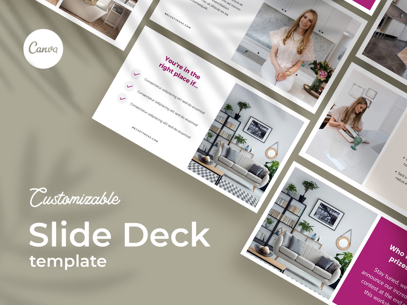 inar Slide Deck Template Canva Presentation Templates Etsy