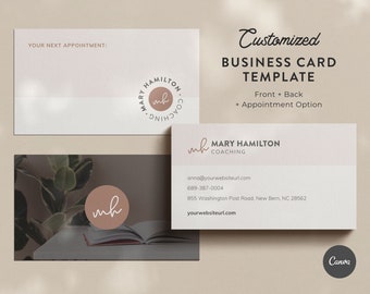 Customized Business Card Design Editable Business Card Template Canva Therapist Business Card Template Canva Business Cards Template Coach