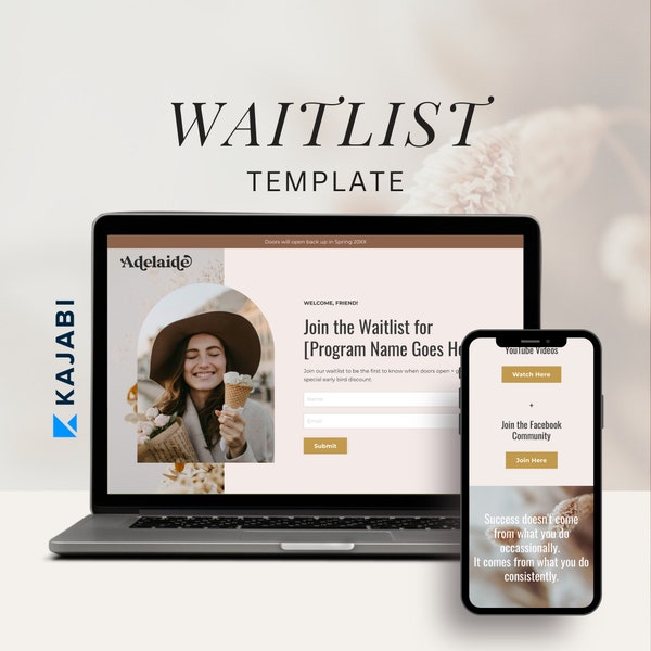 Kajabi Waitlist Page Template Boho Kajabi Template Waitlist Kajabi Coaching Template Sales Page Kajabi Coach Waitlist Page Template Boho