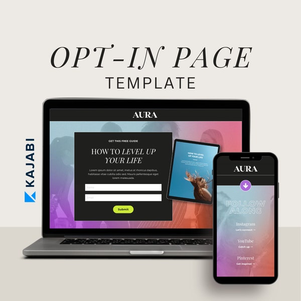 Kajabi Freebie Opt-In Page Kajabi Coaching Lead Magnet Signup Page Kajabi Newsletter Signup Page Template Kajabi Coach Webinar Registration