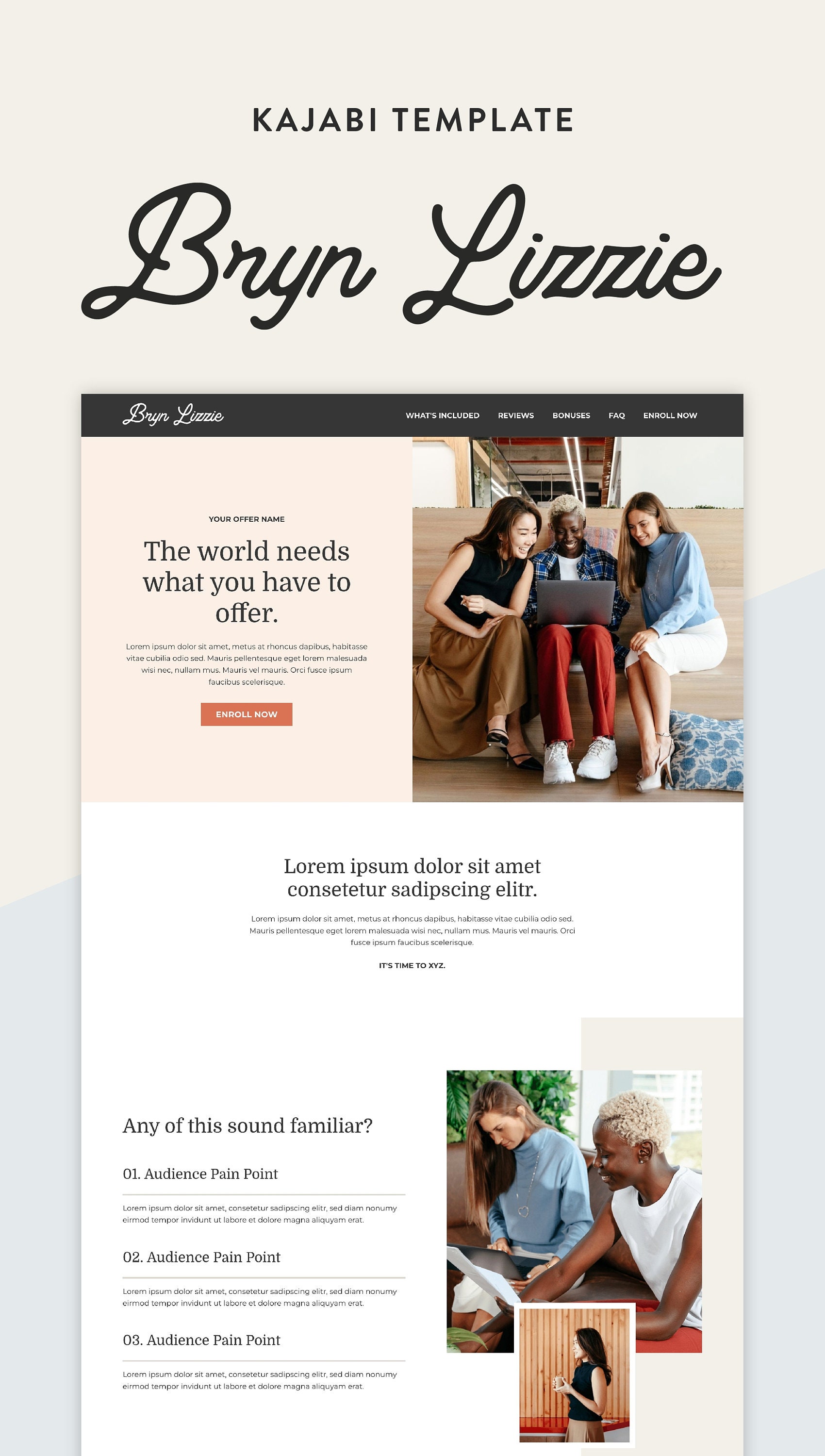 Kajabi Course Sales Page Template Pack Kajabi Landing Page Template Kajabi Course Sales Page Template Pack Kajabi Landing Page Template