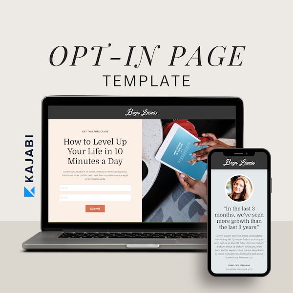 Kajabi Freebie Opt-In Page Kajabi Coaching Lead Magnet Signup Page Kajabi Newsletter Signup Page Template Kajabi Coach Webinar Registration