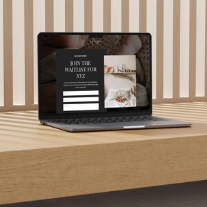 Kajabi waitlist page template for online course creators, online educators, coaches, consultants, digital product sellers, and more. Use for your freebie or lead magnet. Get the matching Kajabi sales page, Kajabi website template, and course theme.