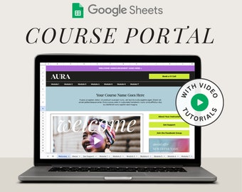 Google Sheet Course Template Google Sheet Membership Template Google Sheet Template Course Portal Google Course Theme Template