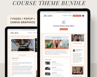 Kajabi Course Theme Template: Customizable Design with Canva Graphics