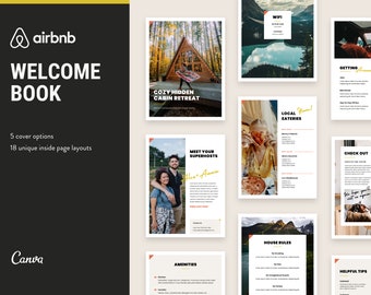 Airbnb Welcome Book Template Canva House Guidebook Template Canva Vacation Rental Binder Vrbo Cabin Guestbook Template House Rules Template