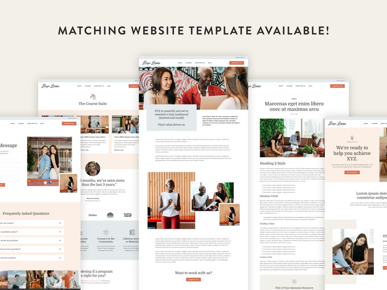 Matching Kajabi website theme / Kajabi website template available.