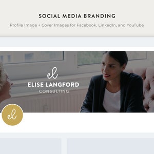 Brand your social media with this social media branding kit that includes a profile image and cover images for Facebook, LinkedIn, and YouTube.