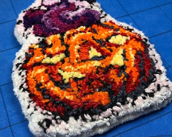 Handgemaakte punchnaald Spooky jack of lantern patch