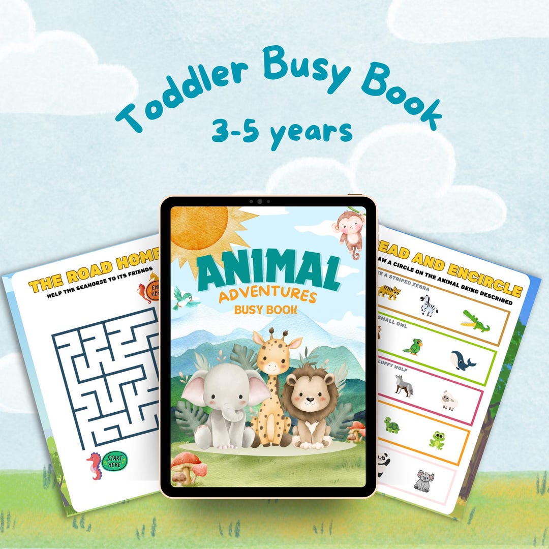 Toddler Busy Book Printable Quiet Activity & Learning Binder for ...