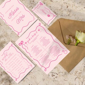 She&#39;s Tying the Knot 20 Bridal Shower Games, Pink Bow Bridal Shower Game Bundle, Printable Pink Ribbon Bow Bridal Party Games package
