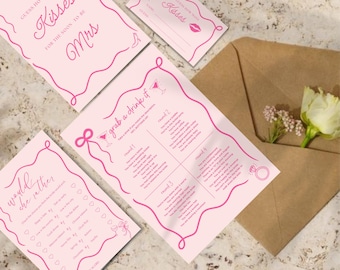 Pink Bow Bridal Shower Games Bundle: 20 Game Package (Digital Download)