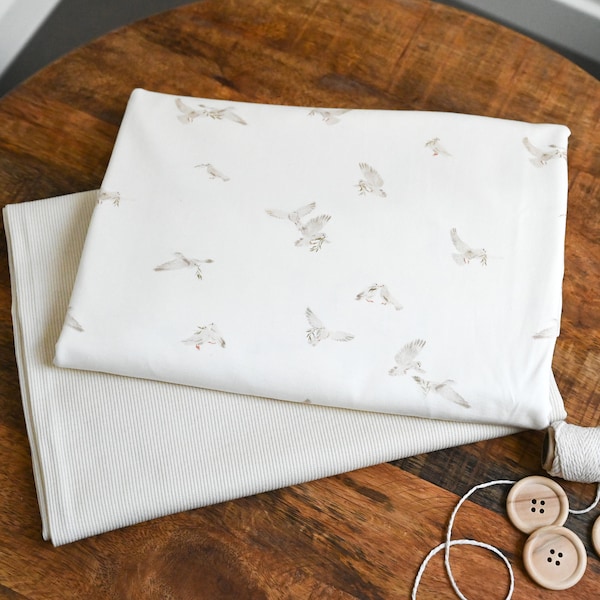 Tauben Jersey Stoff Family Fabrics Doves