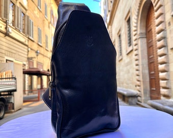 Italian Handmade Leather Sling Bags for Unisex Made In Italy from Florence | Waist Bag | Leather Fanny Pack