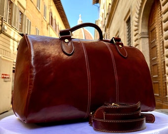 Italienische handgemachte Leder Reisetaschen für Männer | Heben Sie Ihren Stil mit exquisiter Handwerkskunst aus Florenz | Seesack