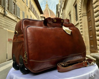 Italian Handmade Leather Duffle Bag for Men - Exquisite Craftsmanship, Discerning Travelers