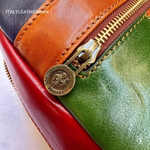 Italienische handgemachte Leder Sling Taschen für Männer Made in Italy aus Florenz, mehrfarbige Leder Fanny Pack, Bauchtasche, Hüfttasche, Beutel Bild 7