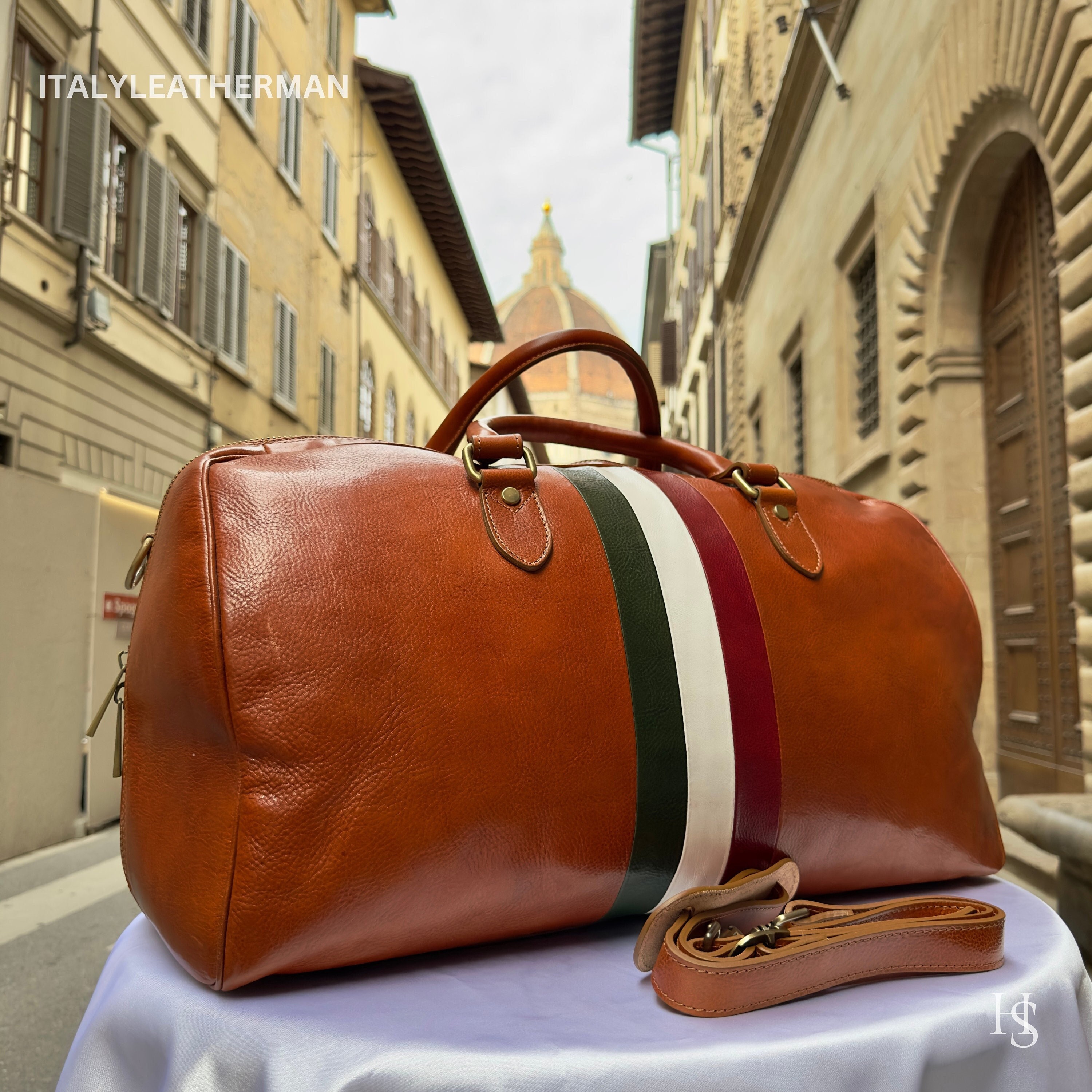 Collection sacoche  Sac besace holster en cuir italien et toile FEROE