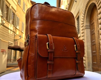 Italian Handmade Leather Backpacks for Unisex| Elevate Your Style with Exquisite Craftsmanship Made in Italy from Florence