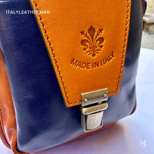 Italienische handgemachte Leder Sling Taschen für Männer Made in Italy aus Florenz, mehrfarbige Leder Fanny Pack, Bauchtasche, Hüfttasche, Beutel Bild 5