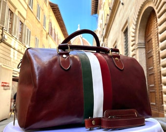 Italian Handmade Leather Travel Bags for Men | Elevate Your Style with Exquisite Craftsmanship made in Italy from Florence | Duffle bag