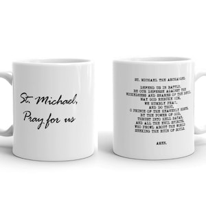 St. Michael the Archangel Protection Prayer Mug Catholic Gift Confirmation, RCIA, Retreat