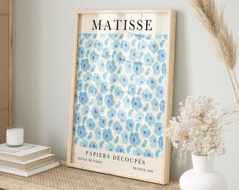 Blauwe Matisse Print, Flower Market Print, Matisse Wall Art, Matisse Bloem Poster, Blue Art Prints, Printable Poster, Digitale Download