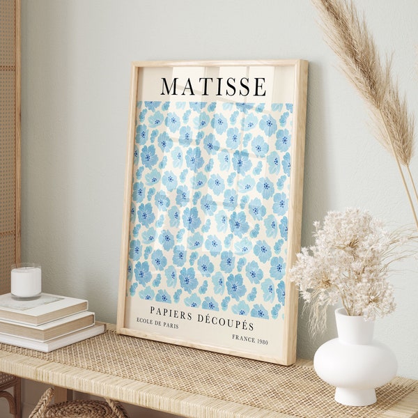 Blue Matisse Print, Flower Market Print, Matisse Wall Art, Matisse Flower Poster, Blue Art Prints, Printable Poster, Digital Download