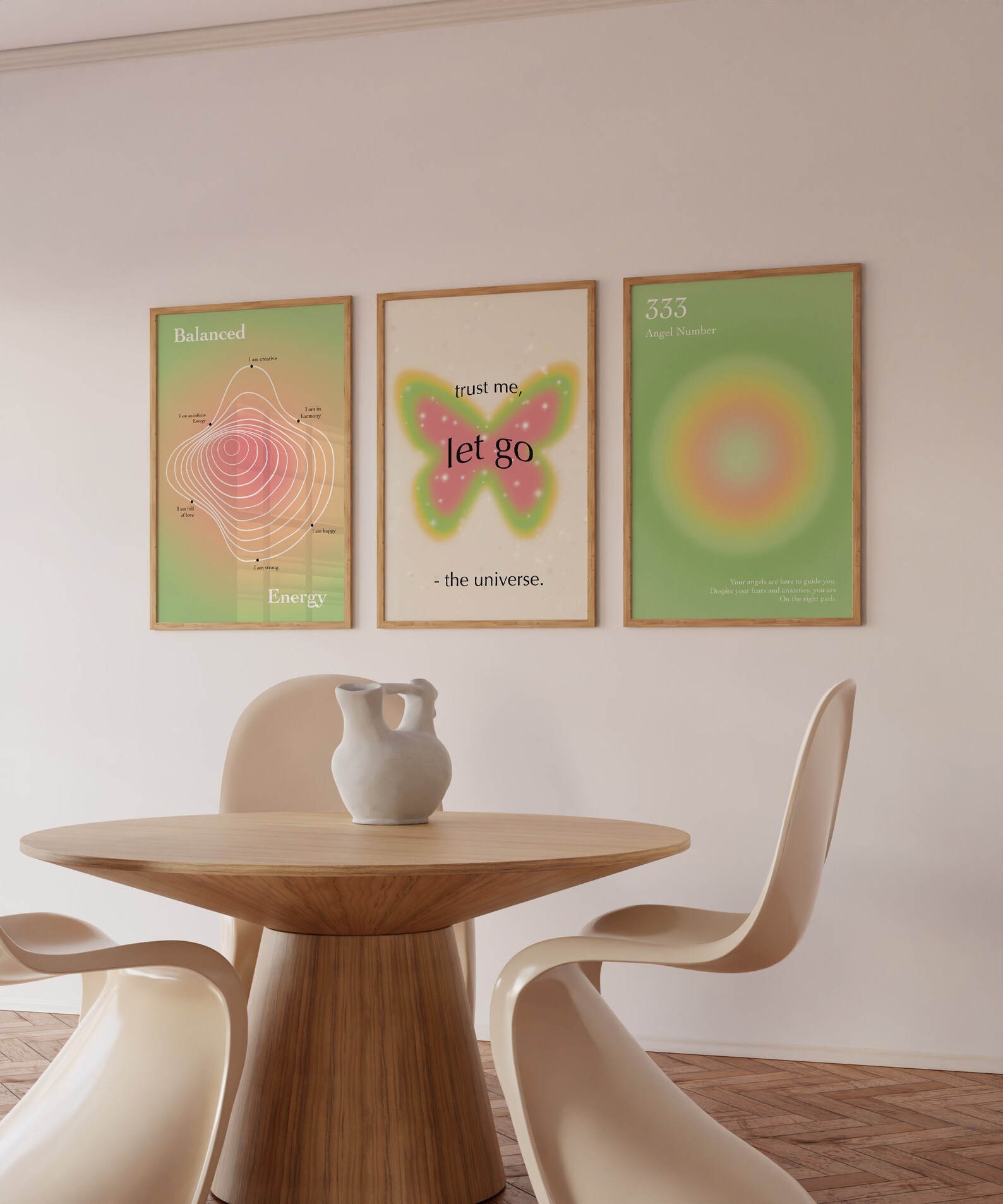 Girly Wall Art Set of 3 Trendy Wall Art Aura Poster Set Etsy