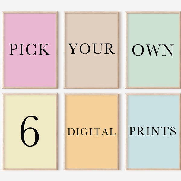 Pick Your Own 6 Digital Print, Exhibition Wall Art, Museum Poster Set, Digital Print Set, Exhibition Poster, Gallery Wall Set, Digital Art