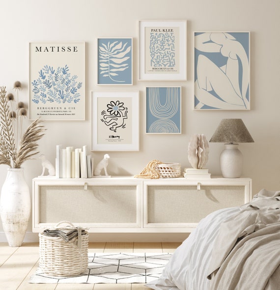 Blue Gallery Wall Set Blue Wall Art Matisse Wall Art Blue Etsy
