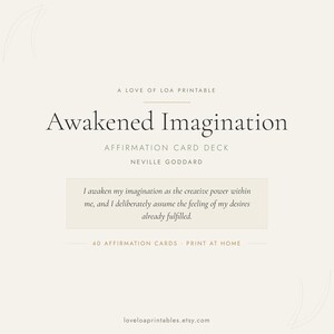 Neville Goddard affirmatie kaartspel afdrukbaar - Awakened Imagination - herprogrammeer je geest en manifesteer je realiteit