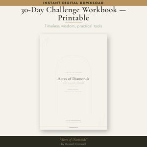 Cuaderno de trabajo imprimible del reto de 30 días "Acres of Diamonds" - Descubre tu potencial oculto