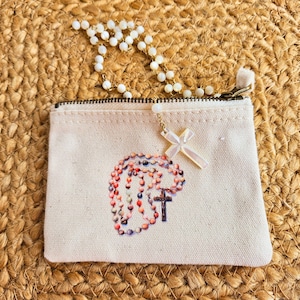 Mini Pochette zippée Chapelet - Etui chapelet - Porte carte