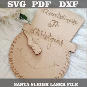 Countdown to Christmas Snowman -Laser Cut Svg File - Glowforge Digital Download